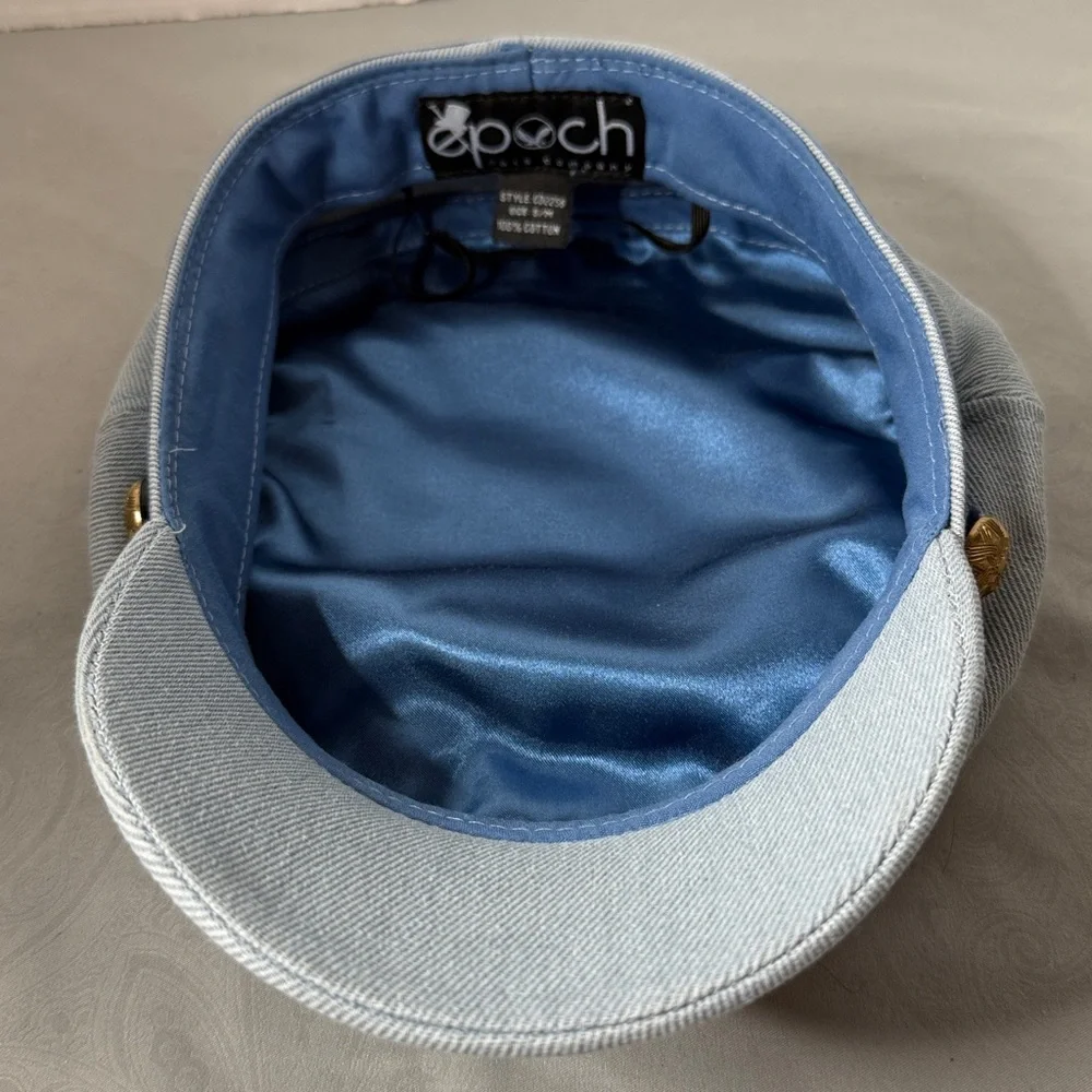 Epoch Sz S/M Stylish Blue Greek Fisherman Sailor Newboy Flat Cap Braided Band